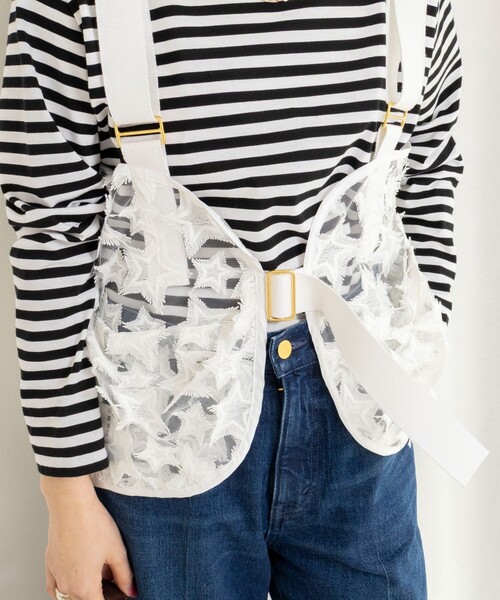 Rie Miller（リエミラー）の「45th limited edition2WAYスターフリンジミリタリーベスト（ブルゾン・レディース・ブラック/ホワイト・FREE）」の19枚目の写真