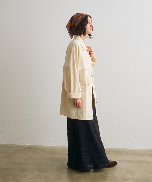 Crisp（クリスプ）の「フラワーレースセミフレアスカート（スカート・レディース・アイボリー/ブラック・FREE）」の6枚目の写真