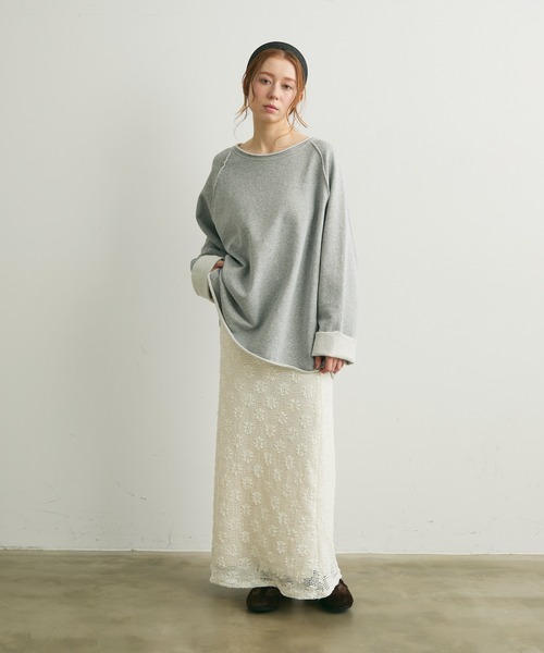 Crisp（クリスプ）の「フラワーレースセミフレアスカート（スカート・レディース・アイボリー/ブラック・FREE）」の13枚目の写真