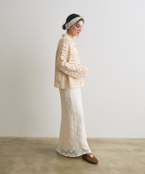 Crisp（クリスプ）の「フラワーレースセミフレアスカート（スカート・レディース・アイボリー/ブラック・FREE）」の21枚目の写真