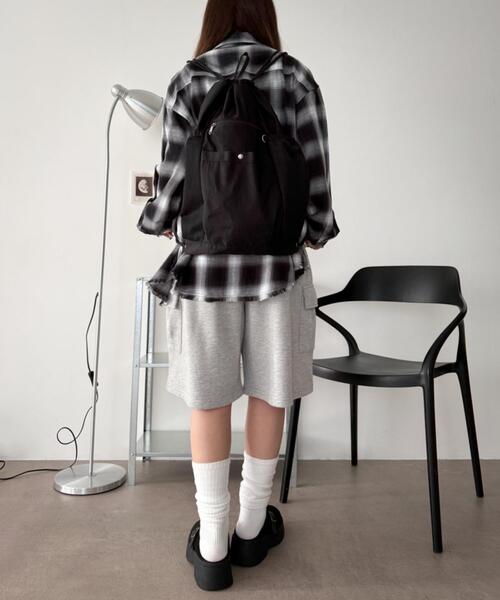 WEGO（ウィゴー）の「WEGO/サイドメッシュポケットナップサック（バックパック/リュック・レディース・ブラック/ブラウン系その他/スミクロ・FREE）」の15枚目の写真