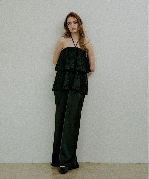 LE'RURE(リルアー)の「Tiered frill lace onepiece(ワンピース・レディース・ブラック/ベージュ・SMALL/MEDIUM/TALL)」の17枚目の写真