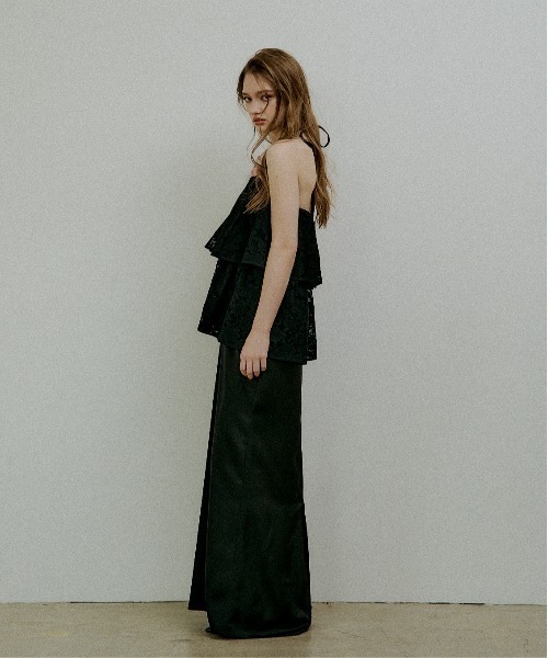LE'RURE(リルアー)の「Tiered frill lace onepiece(ワンピース・レディース・ブラック/ベージュ・SMALL/MEDIUM/TALL)」の18枚目の写真