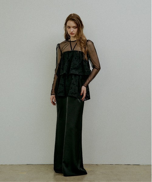LE'RURE(リルアー)の「Tiered frill lace onepiece(ワンピース・レディース・ブラック/ベージュ・SMALL/MEDIUM/TALL)」の12枚目の写真
