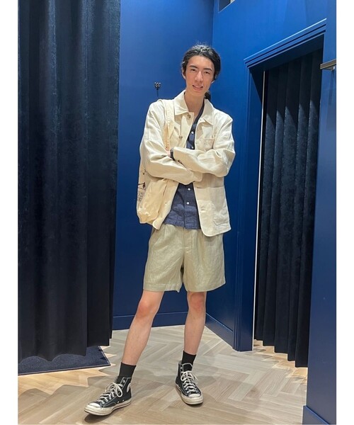 BROOKS BROTHERS(ブルックスブラザーズ)の「リヨセル/リネン ヘリンボーン ショーツ(その他パンツ・メンズ・ネイビー/ベージュ・MEDIUM/SMALL/LARGE)」の3枚目の写真