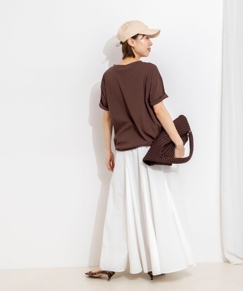 Rie Miller（リエミラー）の「ウォッシャブルドローストTシャツ（Tシャツ/カットソー・レディース・ブラック/ホワイト/ブラウン・38）」の20枚目の写真