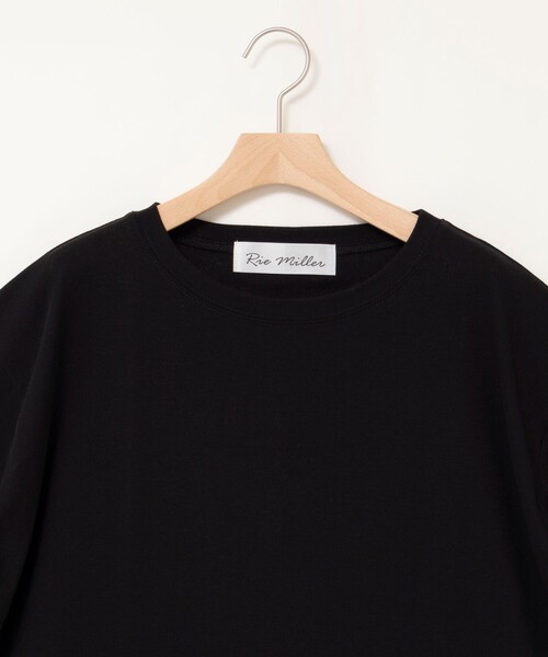 Rie Miller（リエミラー）の「ウォッシャブルドローストTシャツ（Tシャツ/カットソー・レディース・ブラック/ホワイト/ブラウン・38）」の7枚目の写真