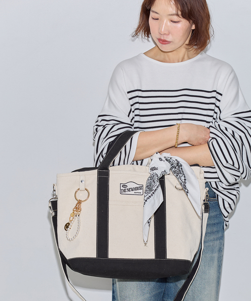 journal standard L'essage(ジャーナルスタンダードレサージュ)の「別注【THE NEWHOUSE/ザ ニューハウス】LEON TOTE トートバッグ(トートバッグ・レディース・ブラック・FREE)」の5枚目の写真