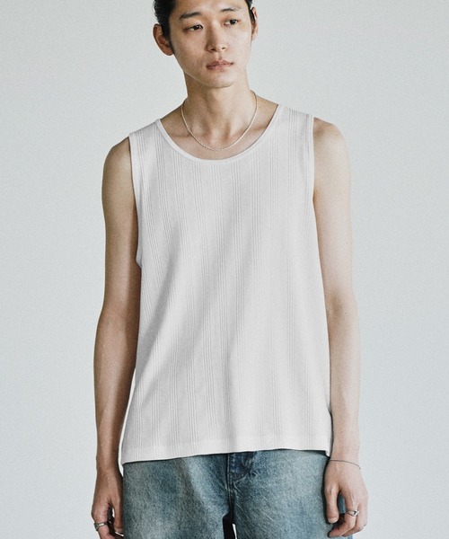 WYM LIDNM(ウィム バイ リドム)の「CLEAN RANDOM RIB TANK TOP(タンクトップ・メンズ・ブラック系/チャコール/オフホワイト/グレー系・S/XL/L/M)」の9枚目の写真