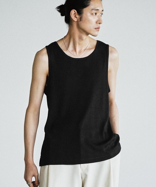 WYM LIDNM(ウィム バイ リドム)の「CLEAN RANDOM RIB TANK TOP(タンクトップ・メンズ・ブラック系/チャコール/オフホワイト/グレー系・S/XL/L/M)」の11枚目の写真