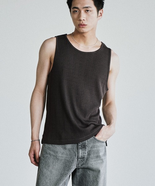 WYM LIDNM(ウィム バイ リドム)の「CLEAN RANDOM RIB TANK TOP(タンクトップ・メンズ・ブラック系/チャコール/オフホワイト/グレー系・S/XL/L/M)」の13枚目の写真
