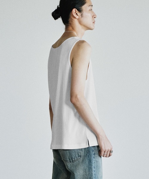 WYM LIDNM(ウィム バイ リドム)の「CLEAN RANDOM RIB TANK TOP(タンクトップ・メンズ・ブラック系/チャコール/オフホワイト/グレー系・S/XL/L/M)」の16枚目の写真