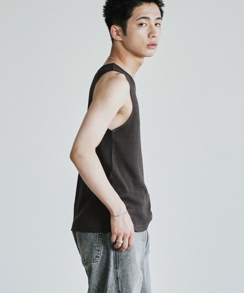 WYM LIDNM(ウィム バイ リドム)の「CLEAN RANDOM RIB TANK TOP(タンクトップ・メンズ・ブラック系/チャコール/オフホワイト/グレー系・S/XL/L/M)」の20枚目の写真