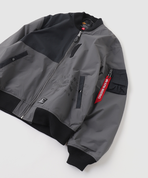 Alpha Industries（アルファインダストリーズ）の「ALPHA INDUSTRIES / アルファ インダストリーズ L-2B RELAXED PATCHWORK F（ミリタリージャケット・メンズ・チャコールグレー/ブラック・X-LARGE/LARGE/MEDIUM）」の4枚目の写真