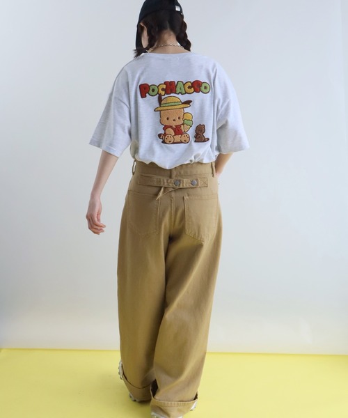 sanrio(サンリオ)の「【Sanrio/サンリオ】日焼けシリーズ サガラ刺繍 クルーネック半袖Tシャツ(Tシャツ/カットソー・レディース・サックスブルー/杢グレー/スミクロ/オフホワイト・M/L)」の7枚目の写真