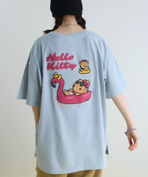 sanrio(サンリオ)の「【Sanrio/サンリオ】日焼けシリーズ サガラ刺繍 クルーネック半袖Tシャツ(Tシャツ/カットソー・レディース・サックスブルー/杢グレー/スミクロ/オフホワイト・M/L)」の12枚目の写真