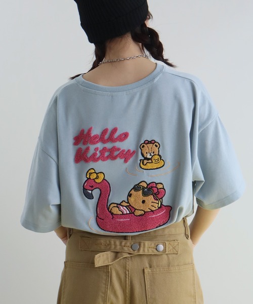 sanrio(サンリオ)の「【Sanrio/サンリオ】日焼けシリーズ サガラ刺繍 クルーネック半袖Tシャツ(Tシャツ/カットソー・レディース・サックスブルー/杢グレー/スミクロ/オフホワイト・M/L)」の13枚目の写真