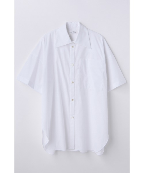 ENFOLD エンフォルド　半袖ブラウス　ホワイト HALF-SLEEVES BOX SHIRT（シャツ/ブラウス）｜ENFOLD（エンフォルド