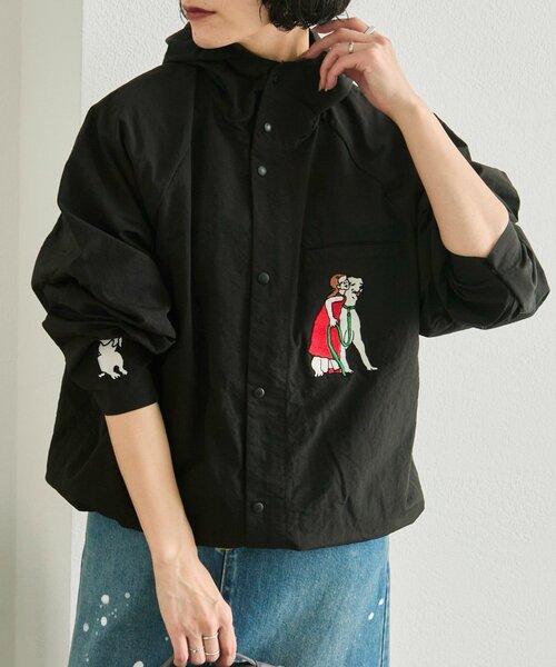 ear PAPILLONNER(イアパピヨネ)の「【KEN NAKAYAMA×ear】コラボ ウインドブレーカー(その他アウター・レディース・ブラック/ベージュ・FREE)」の1枚目の写真