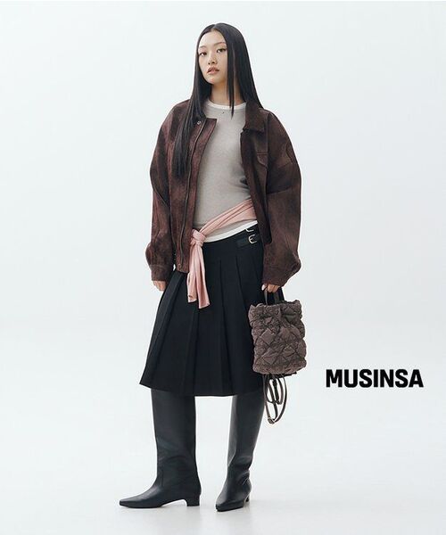 MUSINSA STANDARD WOMAN（ムシンサスタンダードウーマン）の「ウィメンズウールテンセルレイヤードスリム長袖Tシャツ[グレイッシュベージュ]（Tシャツ/カットソー・レディース・その他・X-SMALL/SMALL/MEDIUM/LARGE）」の12枚目の写真