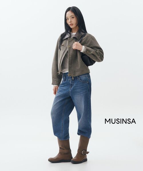 MUSINSA STANDARD WOMAN（ムシンサスタンダードウーマン）の「ウィメンズウールテンセルレイヤードスリム長袖Tシャツ[グレイッシュベージュ]（Tシャツ/カットソー・レディース・その他・X-SMALL/SMALL/MEDIUM/LARGE）」の13枚目の写真