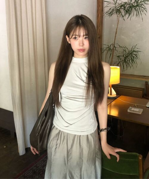 FLAREUP(フレアアップ)の「Draped Sleeveless Top (FL-135_Cloud White)(Tシャツ/カットソー・レディース・ホワイト・OS)」の16枚目の写真