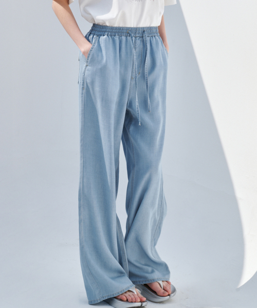 MALOUPE（マロップ）の「9153 超軽量テンセルバンディングデニム（ライトインディゴ）（デニムパンツ・レディース・その他・SMALL/MEDIUM）」の4枚目の写真