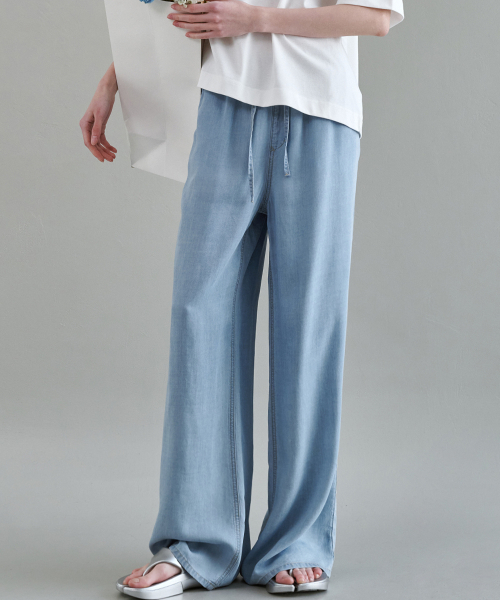 MALOUPE（マロップ）の「9153 超軽量テンセルバンディングデニム（ライトインディゴ）（デニムパンツ・レディース・その他・SMALL/MEDIUM）」の6枚目の写真