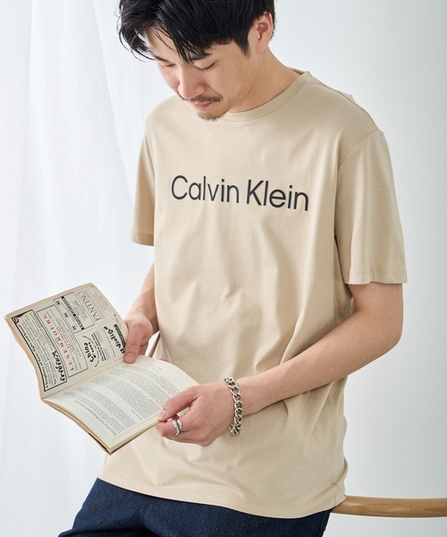 Calvin Klein(カルバン・クライン)の「【Calvin Klein】40BC840 Tシャツ(Tシャツ/カットソー・メンズ・ベージュ/オリーブ・XL/L/M/S)」の5枚目の写真