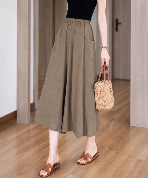 mielu(ミエル)の「ラップデザインワイドパンツ(その他パンツ・レディース・ブラック/ブラウン/ホワイト・LARGE/MEDIUM)」の3枚目の写真