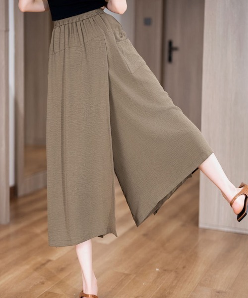 mielu(ミエル)の「ラップデザインワイドパンツ(その他パンツ・レディース・ブラック/ブラウン/ホワイト・LARGE/MEDIUM)」の13枚目の写真