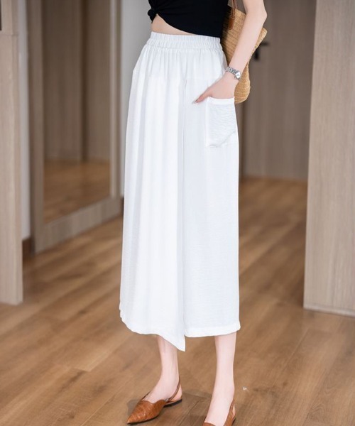 mielu(ミエル)の「ラップデザインワイドパンツ(その他パンツ・レディース・ブラック/ブラウン/ホワイト・LARGE/MEDIUM)」の9枚目の写真