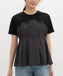 Honeys | 【ハニさら・接触冷感・ＵＶカット】ドッキングトップス(Tシャツ/カットソー)