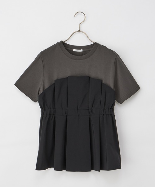 Honeys(ハニーズ)の「【ハニさら・接触冷感・UVカット】ドッキングトップス(Tシャツ/カットソー・レディース・ブラック/ブラウン/スミクロ/ベージュ・L/LL/M/S)」の13枚目の写真