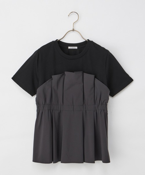 Honeys(ハニーズ)の「【ハニさら・接触冷感・UVカット】ドッキングトップス(Tシャツ/カットソー・レディース・ブラック/ブラウン/スミクロ/ベージュ・L/LL/M/S)」の15枚目の写真