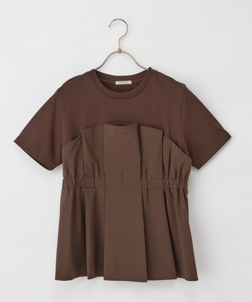 Honeys(ハニーズ)の「【ハニさら・接触冷感・UVカット】ドッキングトップス(Tシャツ/カットソー・レディース・ブラック/ブラウン/スミクロ/ベージュ・L/LL/M/S)」の17枚目の写真