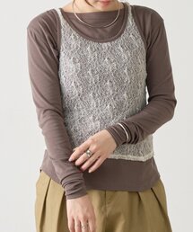 FRIPIER（フリピエ）の「レースタンクレイヤーロンTee《FRIPIER》（Tシャツ/カットソー）」