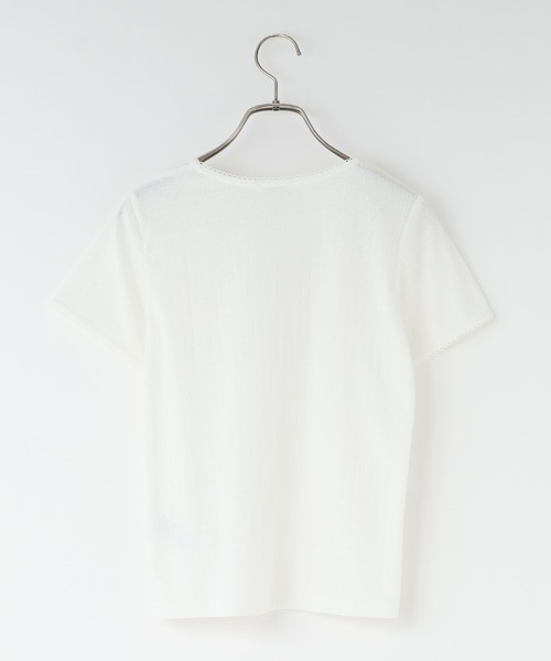 LOWRYS FARM(ローリーズファーム)の「パターンメッシュT 710514(Tシャツ/カットソー・レディース・ホワイト/ブラック/グレー・FREE)」の5枚目の写真