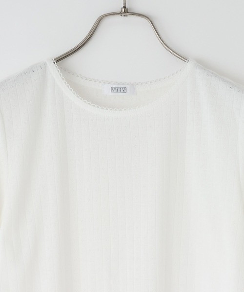 LOWRYS FARM(ローリーズファーム)の「パターンメッシュT 710514(Tシャツ/カットソー・レディース・ホワイト/ブラック/グレー・FREE)」の8枚目の写真