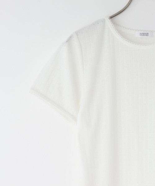 LOWRYS FARM(ローリーズファーム)の「パターンメッシュT 710514(Tシャツ/カットソー・レディース・ホワイト/ブラック/グレー・FREE)」の9枚目の写真