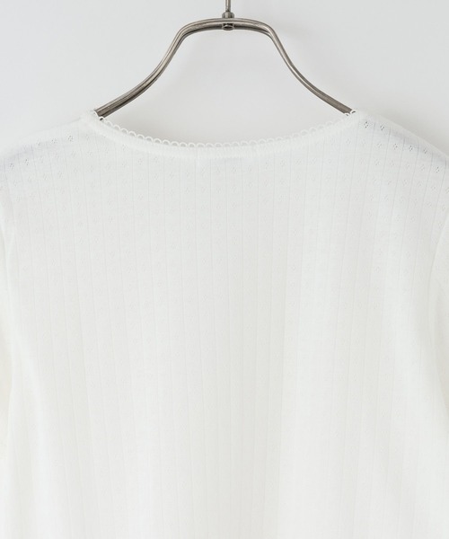 LOWRYS FARM(ローリーズファーム)の「パターンメッシュT 710514(Tシャツ/カットソー・レディース・ホワイト/ブラック/グレー・FREE)」の12枚目の写真