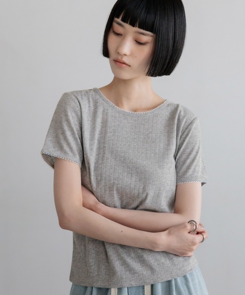 LOWRYS FARM(ローリーズファーム)の「パターンメッシュT 710514(Tシャツ/カットソー・レディース・ホワイト/ブラック/グレー・FREE)」の17枚目の写真