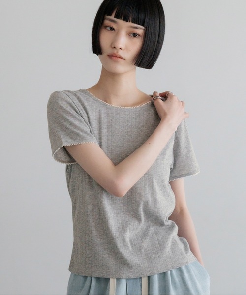 LOWRYS FARM(ローリーズファーム)の「パターンメッシュT 710514(Tシャツ/カットソー・レディース・ホワイト/ブラック/グレー・FREE)」の19枚目の写真