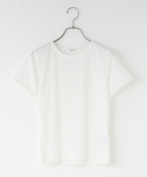 LOWRYS FARM(ローリーズファーム)の「パターンメッシュT 710514(Tシャツ/カットソー・レディース・ホワイト/ブラック/グレー・FREE)」の22枚目の写真