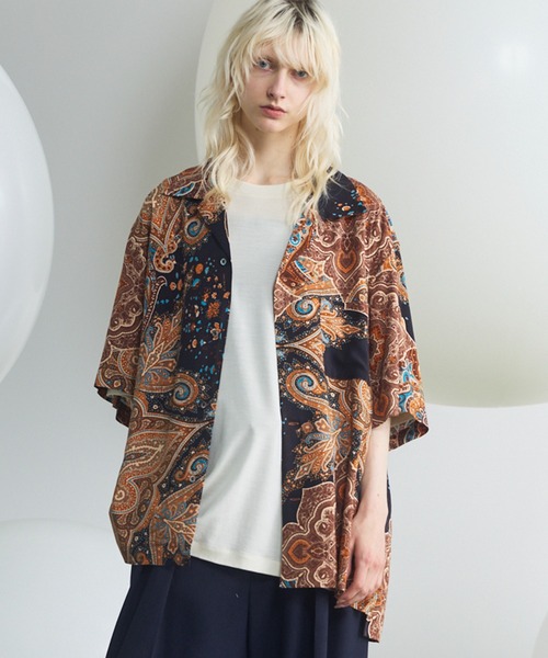 MAISON SPECIAL(メゾンスペシャル)の「《UNISEX》【Italian Dead Stock Fabric】Prime-Over Open Collar Various Patterns Short Sleeve Shirt/【イタリアンデッドストックファブリック】プライムオーバーオープンカラーヴェリアスパターンショートスリーブシャツ【MAISON SPECIAL/メゾンスペシャル】(シャツ/ブラウス・メンズ・その他1/その他5/その他3/その他2/その他4/その他6・0/1/2)」の6枚目の写真