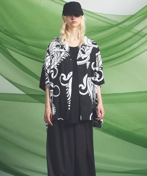 MAISON SPECIAL(メゾンスペシャル)の「《UNISEX》【Italian Dead Stock Fabric】Prime-Over Open Collar Various Patterns Short Sleeve Shirt/【イタリアンデッドストックファブリック】プライムオーバーオープンカラーヴェリアスパターンショートスリーブシャツ【MAISON SPECIAL/メゾンスペシャル】(シャツ/ブラウス・メンズ・その他1/その他5/その他3/その他2/その他4/その他6・0/1/2)」の19枚目の写真
