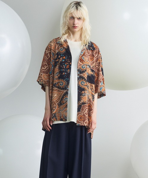 MAISON SPECIAL(メゾンスペシャル)の「《UNISEX》【Italian Dead Stock Fabric】Prime-Over Open Collar Various Patterns Short Sleeve Shirt/【イタリアンデッドストックファブリック】プライムオーバーオープンカラーヴェリアスパターンショートスリーブシャツ【MAISON SPECIAL/メゾンスペシャル】(シャツ/ブラウス・メンズ・その他1/その他5/その他3/その他2/その他4/その他6・0/1/2)」の13枚目の写真