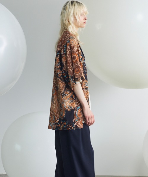 MAISON SPECIAL(メゾンスペシャル)の「《UNISEX》【Italian Dead Stock Fabric】Prime-Over Open Collar Various Patterns Short Sleeve Shirt/【イタリアンデッドストックファブリック】プライムオーバーオープンカラーヴェリアスパターンショートスリーブシャツ【MAISON SPECIAL/メゾンスペシャル】(シャツ/ブラウス・メンズ・その他1/その他5/その他3/その他2/その他4/その他6・0/1/2)」の14枚目の写真