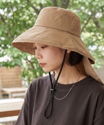 MILLION CARATS（ミリオンカラッツ）の「【UVカット99.9％・UPF50+・接触冷感・撥水】首元までしっかり守れる。ネックカバー付きで毎日の紫外線対策がぐっと快適になるツバ広ハット。（ハット）」