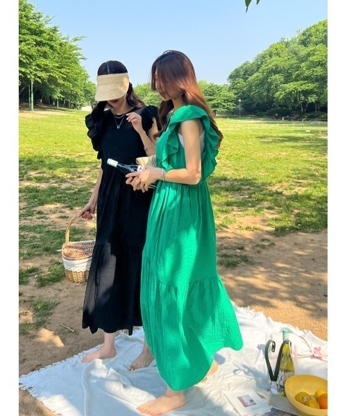 FAVORITO(ファヴォリート)の「フリルワンピース(ワンピース・レディース・ブラック/グリーン・F)」の16枚目の写真